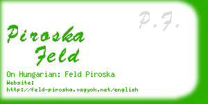 piroska feld business card